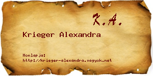 Krieger Alexandra névjegykártya
